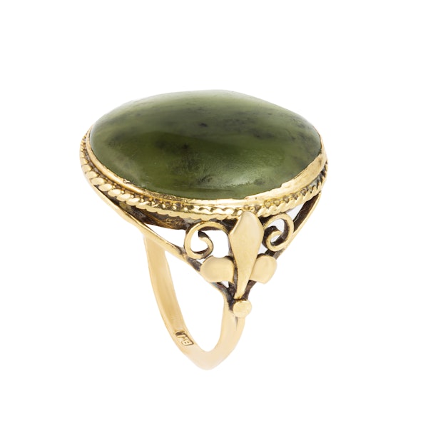Antique Connemara Marble Ring in 18ct Gold by Bernard Instone | c.1930 - image 2