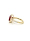 18k gold oval mix cut Ruby & diamond ring - image 2