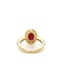 18k gold oval mix cut Ruby & diamond ring - image 3