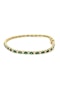 18k gold Emerald & diamond tennis bracelet - image 2
