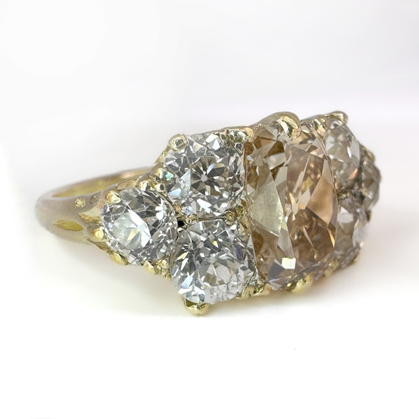 Old Cut Yellow Diamond Seven Stone Ring - Saddingtons Jewellery Stand 375 - image 2