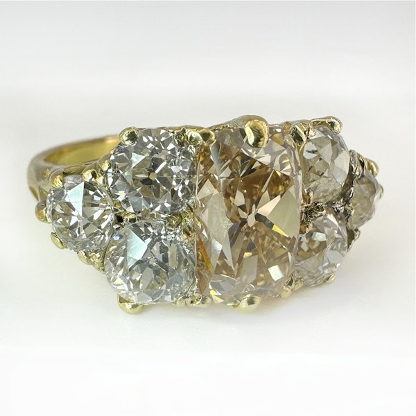 Old Cut Yellow Diamond Seven Stone Ring - Saddingtons Jewellery Stand 375 - image 1