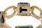 Vintage Carved Lapis Lazuli & 18ct Hammered Gold Bracelet - image 4