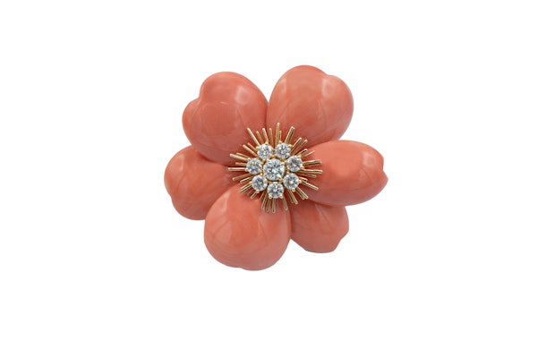 Van Cleef & Arpels Coral 'Rose de Noël' Clip-Brooch - image 2