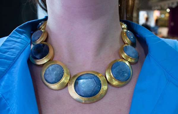 De Vroomen Star Sapphire & Gold Statement Necklace - image 2