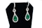Vivid Green Emerald & Diamond Drop Earrings - image 2