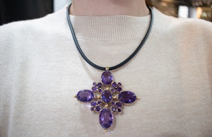 Russian Amethyst Cross in 18ct Gold