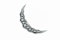 18ct Gold & Silver Rose-Cut Diamond Crescent Brooch - image 1