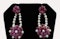 Ruby & Pearl Floral Drop Earrings - image 2