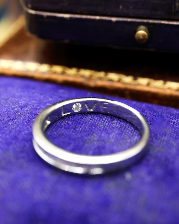 Downstairs at Grays: A very fine Platinum & Baguette Cut Diamond Half Eternity Ring. Preowned. - image 2