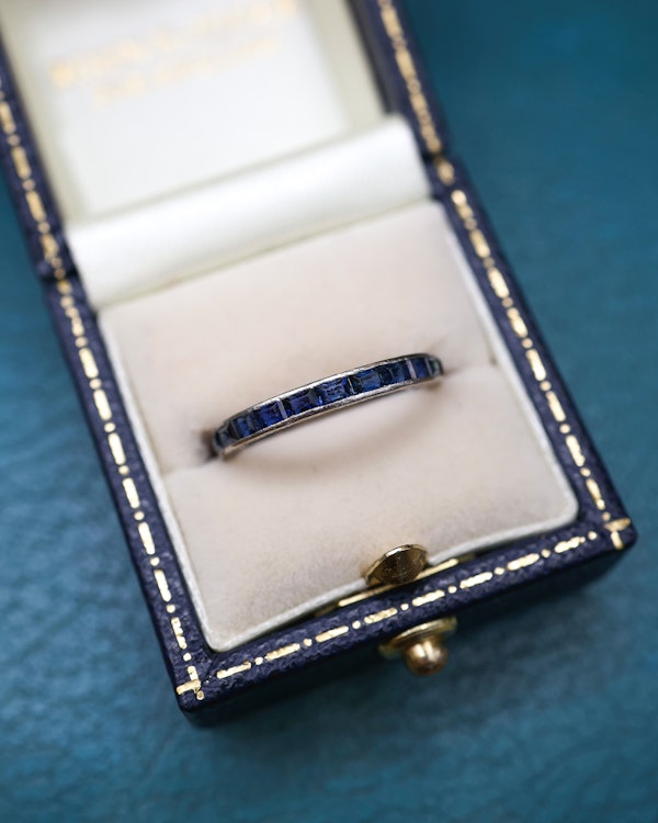 Downstairs at Grays: Engraved Sapphire Eternity Ring Circa 1935 - image 3