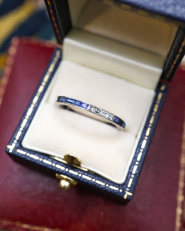 Downstairs at Grays: Alternating Sapphire & Diamond Eternity Ring Circa 1925 - image 1