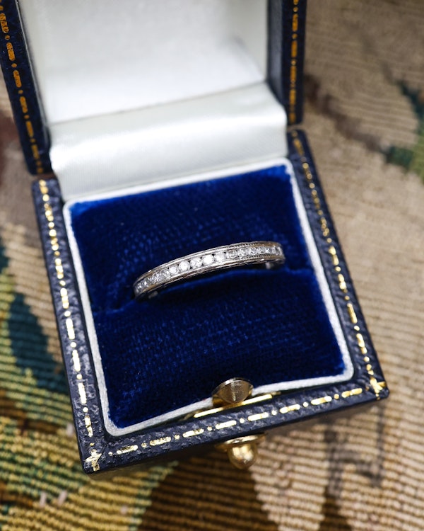 Downstairs at Grays: A very fine Platinum Engraved Diamond Eternity Ring Size K1/2 Circa 1930 - image 1