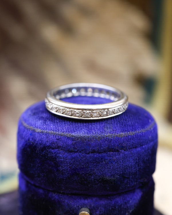 Downstairs at Grays: A Very Fine Platinum and Diamond French Eternity Ring Circa 1930 - image 1
