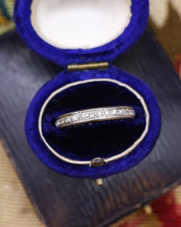 Downstairs at Grays: A Very Fine Platinum and Diamond French Eternity Ring Circa 1930 - image 2