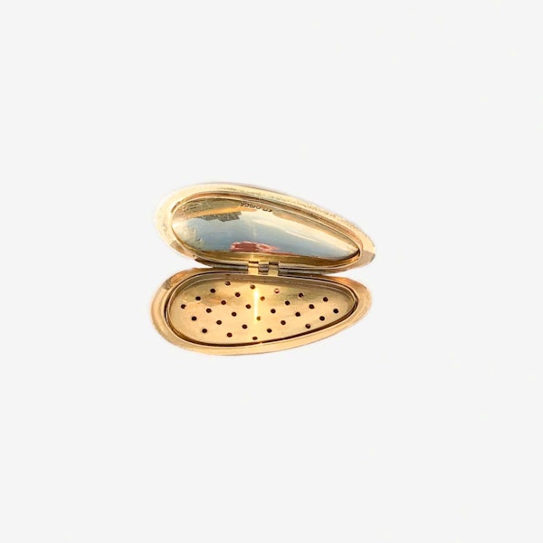 18ct Gold & Red Enamel Vinaigrette | London 1974 - image 2