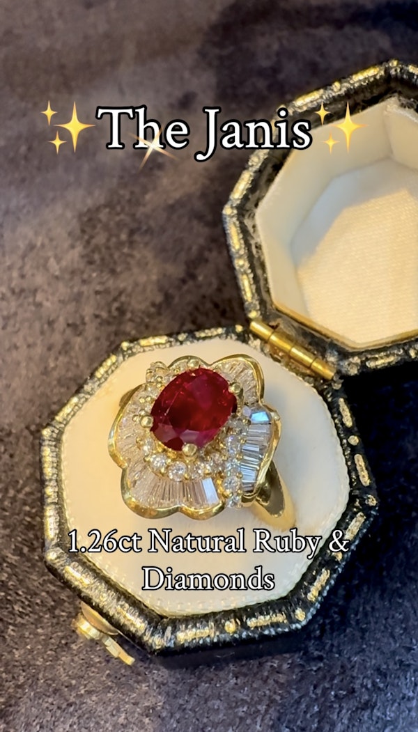 1.26ct Natural Ruby & 1.00ct Diamond Ring - image 7