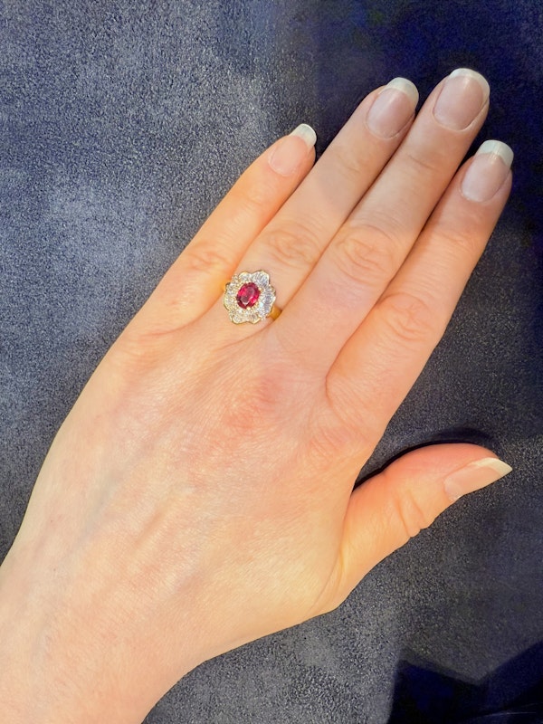 1.26ct Natural Ruby & 1.00ct Diamond Ring - image 8