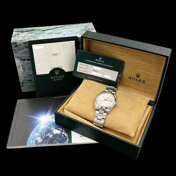 ROLEX AIR KING 14000 FULL SET 1999 SILVER DIAL RSC 2020 - image 6