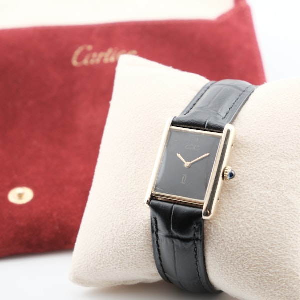 Vintage Cartier Must De Cartier Large Black Manual Wind - image 7