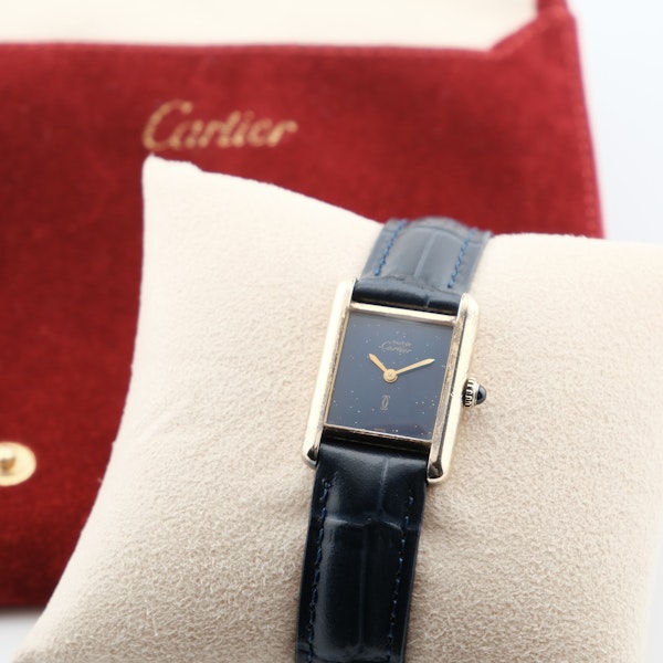 Vintage Cartier Must De Cartier Small Lapis Blue Manual Wind - image 6