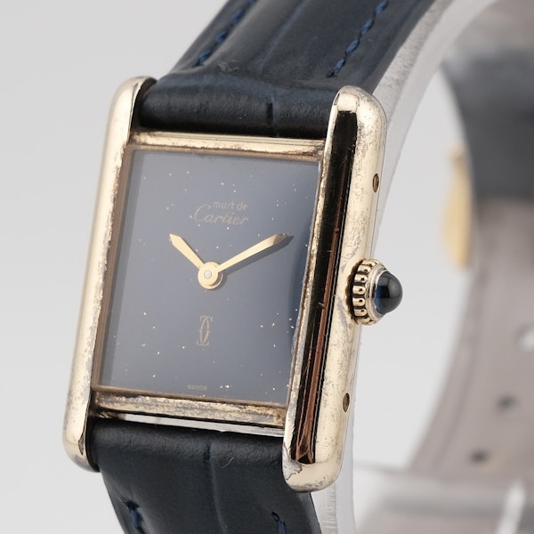 Vintage Cartier Must De Cartier Small Lapis Blue Manual Wind - image 2