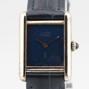 Vintage Cartier Must De Cartier Small Lapis Blue Manual Wind