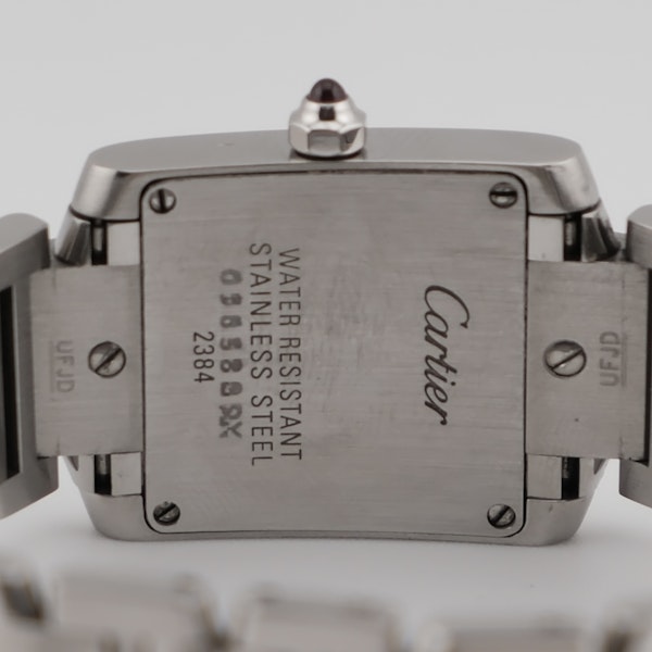 Cartier Tank Française 2384 20mm Quartz Steel Pink MOP Dial Box - image 6