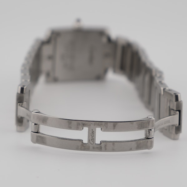Cartier Tank Française 2384 20mm Quartz Steel Pink MOP Dial Box - image 5