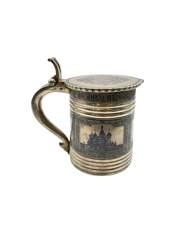 Russian silver and niello tankard, Moscow, 1862 by Ivan Gubkin. - image 3