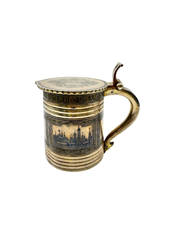 Russian silver and niello tankard, Moscow, 1862 by Ivan Gubkin. - image 1