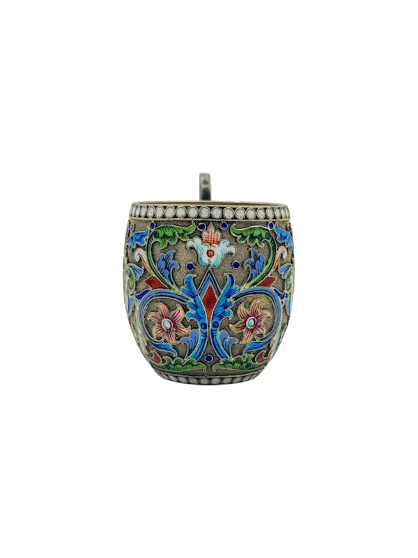 Russian silver cloisonné enamel charka, Moscow, c.1880s. - image 2