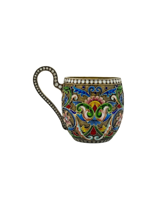 Russian silver cloisonné enamel charka, Moscow, c.1880s. - image 3