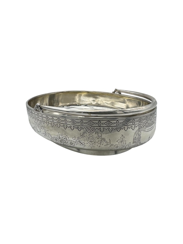 Russian silver basket, Moscow, 1887 by Dimitry Alexandrov. - image 5