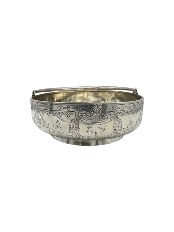Russian silver basket, Moscow, 1887 by Dimitry Alexandrov. - image 4