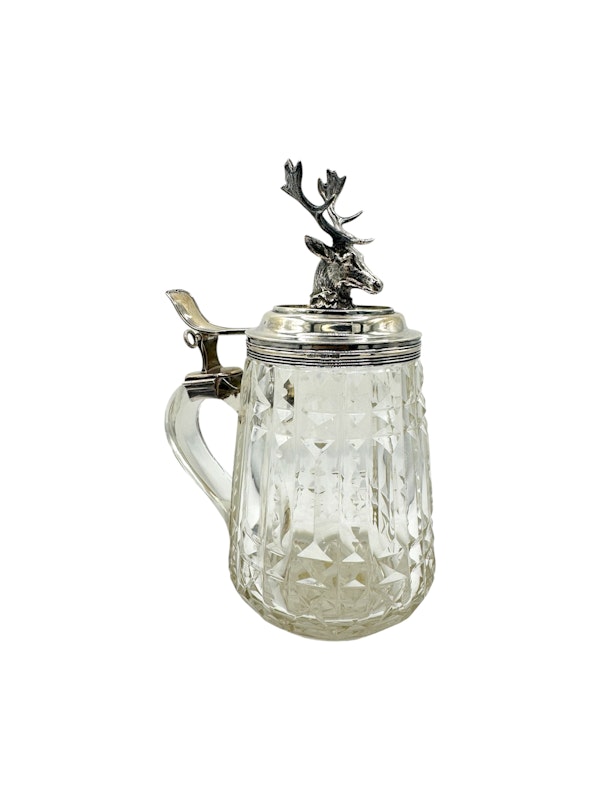 Russian silver and cut glass tankard, Riga, c.1890s. - image 1