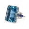 Art Deco Aquamarine Sapphire Diamond and Platinum Ring, Circa 1935 - image 3
