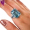 Art Deco Aquamarine Sapphire Diamond and Platinum Ring, Circa 1935 - image 4