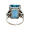 Art Deco Aquamarine Sapphire Diamond and Platinum Ring, Circa 1935 - image 5