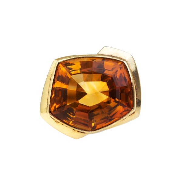 Vintage Citrine  & 14ct Gold Cocktail Ring | c.1960s - image 3