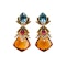 Vintage Blue Topaz Tourmaline Citrine Diamond and Gold Drop Earrings, Circa 1990 - image 1