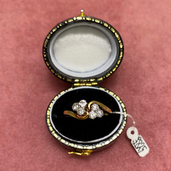Crossover Diamond 18ct Gold Ring date circa 1950, Lilly's Attic since 2001 - image 1