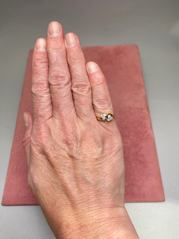 Crossover Diamond 18ct Gold Ring date circa 1950, Lilly's Attic since 2001 - image 3