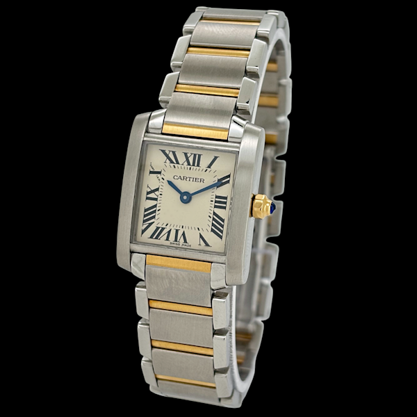 CARTIER LADY TANK FRANCAISE STEEL/GOLD W51007Q4 - image 1