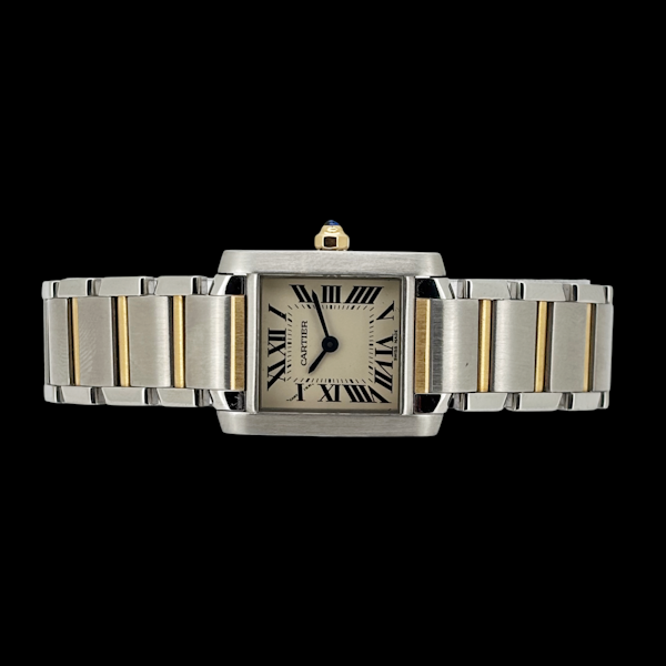 CARTIER LADY TANK FRANCAISE STEEL/GOLD W51007Q4 - image 4