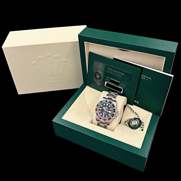 ROLEX GMT MASTER II PEPSI FULLY STICKERED OYSTER BRACELET FULL SET 2021 -126710 BLRO - image 6
