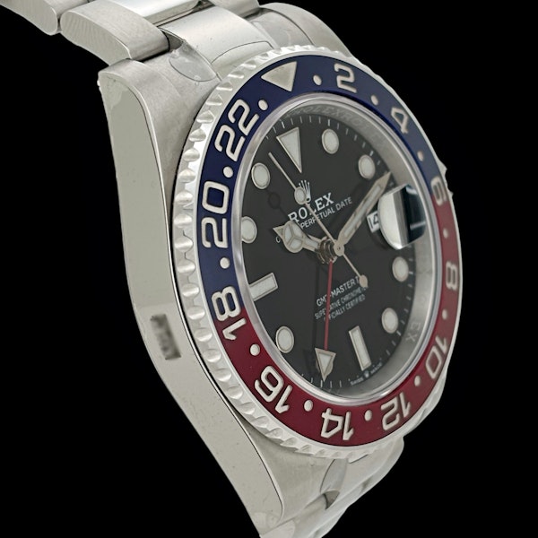 ROLEX GMT MASTER II PEPSI FULLY STICKERED OYSTER BRACELET FULL SET 2021 -126710 BLRO - image 3