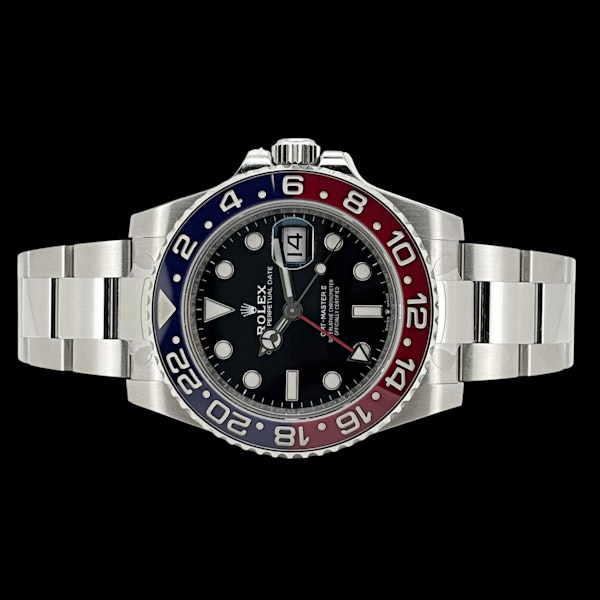 ROLEX GMT MASTER II PEPSI FULLY STICKERED OYSTER BRACELET FULL SET 2021 -126710 BLRO - image 4