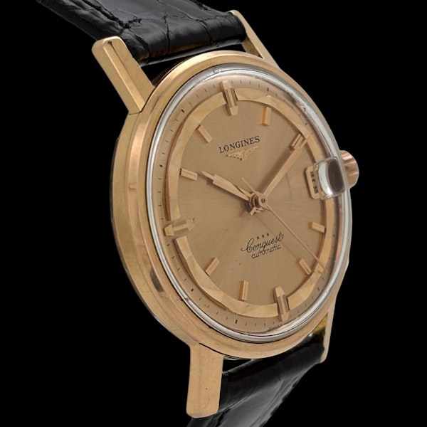 LONGINES CONQUEST DELUXE ROSE GOLD ref. 9025 AUTOMATIC CAL. 291 BOX AND EXTRACT OF ARCHIVE 1967 - image 3