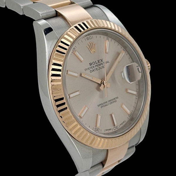 ROLEX DATEJUST 41 STEEL/ROSE GOLD SUNDUST DIAL FULL SET 2016 UK WATCH - image 3